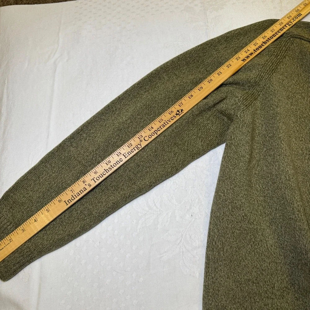 Tommy‎ Hilfiger Mens XL Olive Green Marled Cotton Crewneck Sweater Pullover Logo